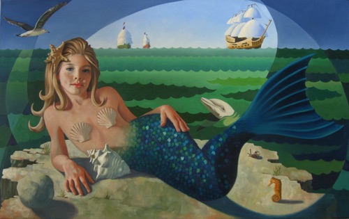 Mermaid  30" x 48"  oil
(commission)